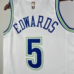 NBA 5 Edwards Timberwolves 2023-24 Classic Maillot blanc